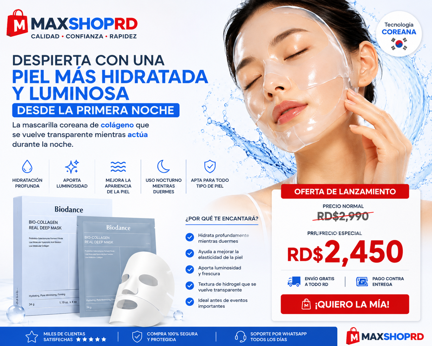 Despierta con una piel más hidratada, luminosa y radiante