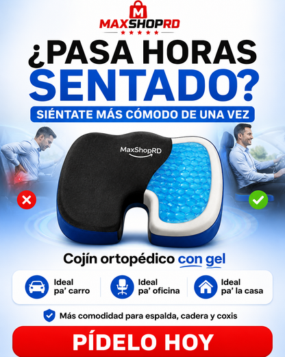 Cojín Ortopédico con Gel para Sentarte Más Cómodo por Horas