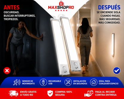 Luz Inteligente Recargable con Sensor de Movimiento