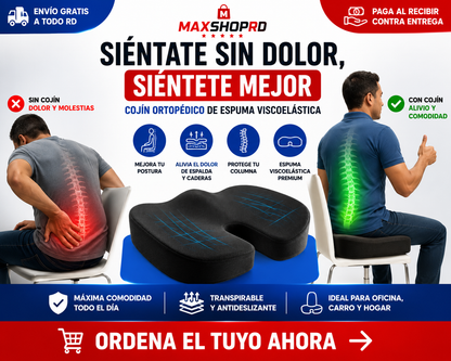 Cojín Ortopédico con Gel para Sentarte Más Cómodo por Horas