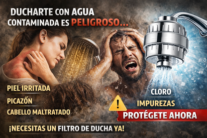 Filtro universal de 15 etapas que ayuda a reducir cloro, sedimentos e impurezas. Fácil de instalar, incluye repuestos y pagas al recibir.”